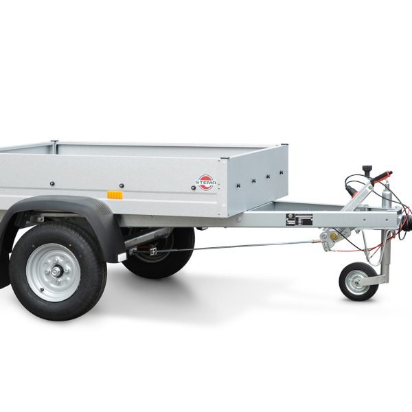 STEMA Kastenanhänger mini 750 – 100km/h – Stützrad – Auflaufbremse – Ladefläche 134 × 108 cm – 750 kg – Einachser – Ansicht 1