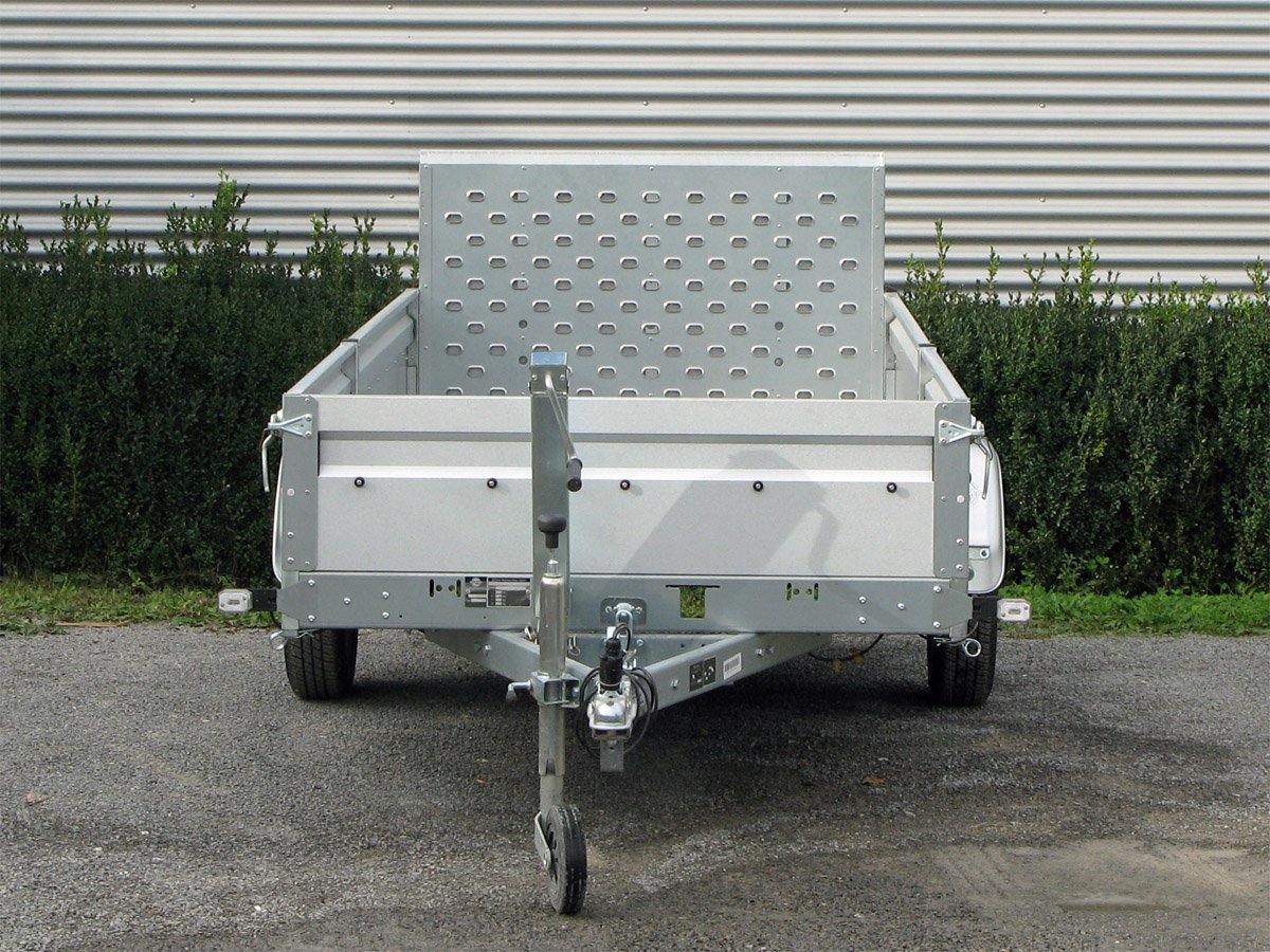 STEMA Kastenanhänger STP O1 7.5-30-13.1 REX 30 – geteilte Bordwand - Kippmechanik mit Auffahrrampe – Ladefläche 301 × 128 cm – 750 kg – Einachser – Ansicht 2
