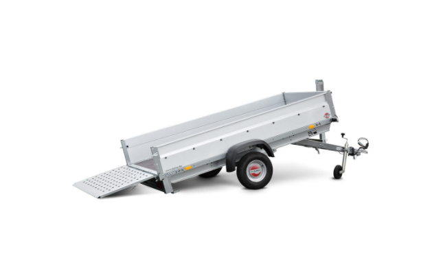STEMA Kastenanhänger STP O1 75.-30-13.1 REX 30 – Kippmechanik mit Auffahrrampe – Ladefläche 301 × 128 cm – 750 kg – Einachser – Ansicht 1