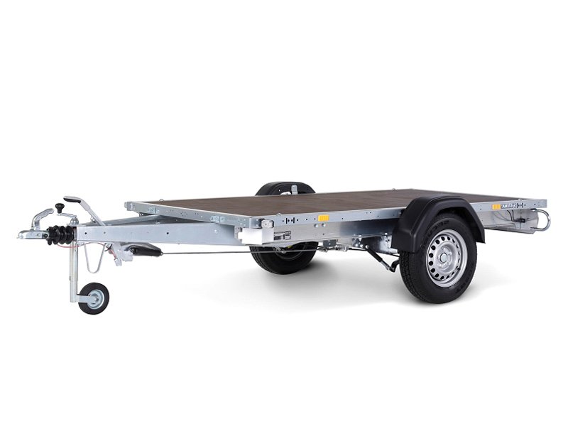 STEMA Kastenanhänger STP O2 13-25-15.1 – Plattform ohne Bordwände – Ladefläche 251 × 153 cm – 1300 kg – Einachser – Ansicht 1
