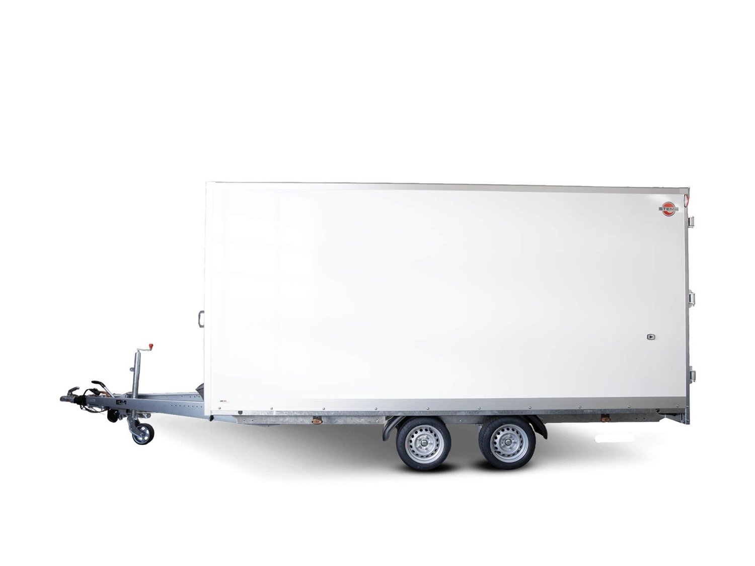 STEMA Kofferanhänger P-BOX SHPK O2 35-45-18.2.P20.2 – Flügeltüren – Ladefläche 452 × 187 cm – 3500 kg – Tandemachser – Ansicht 1