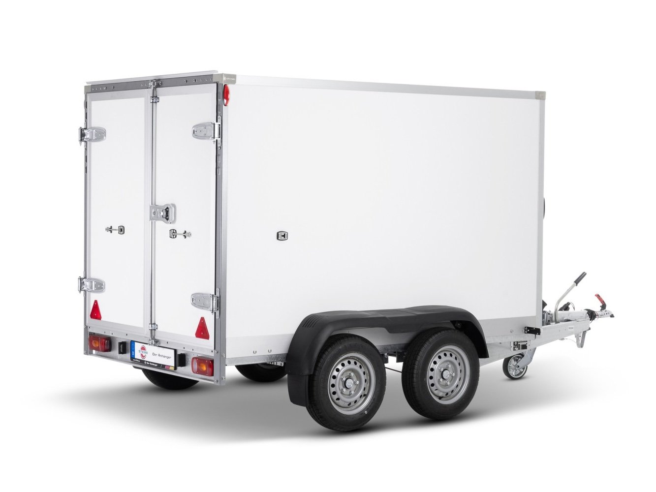 STEMA Kofferanhänger P-BOX STPK O2 20-25-15.2.P15.2 – Flügeltüren – Ladefläche 255 × 157 cm – 2000 kg – Tandemachser – Ansicht 1