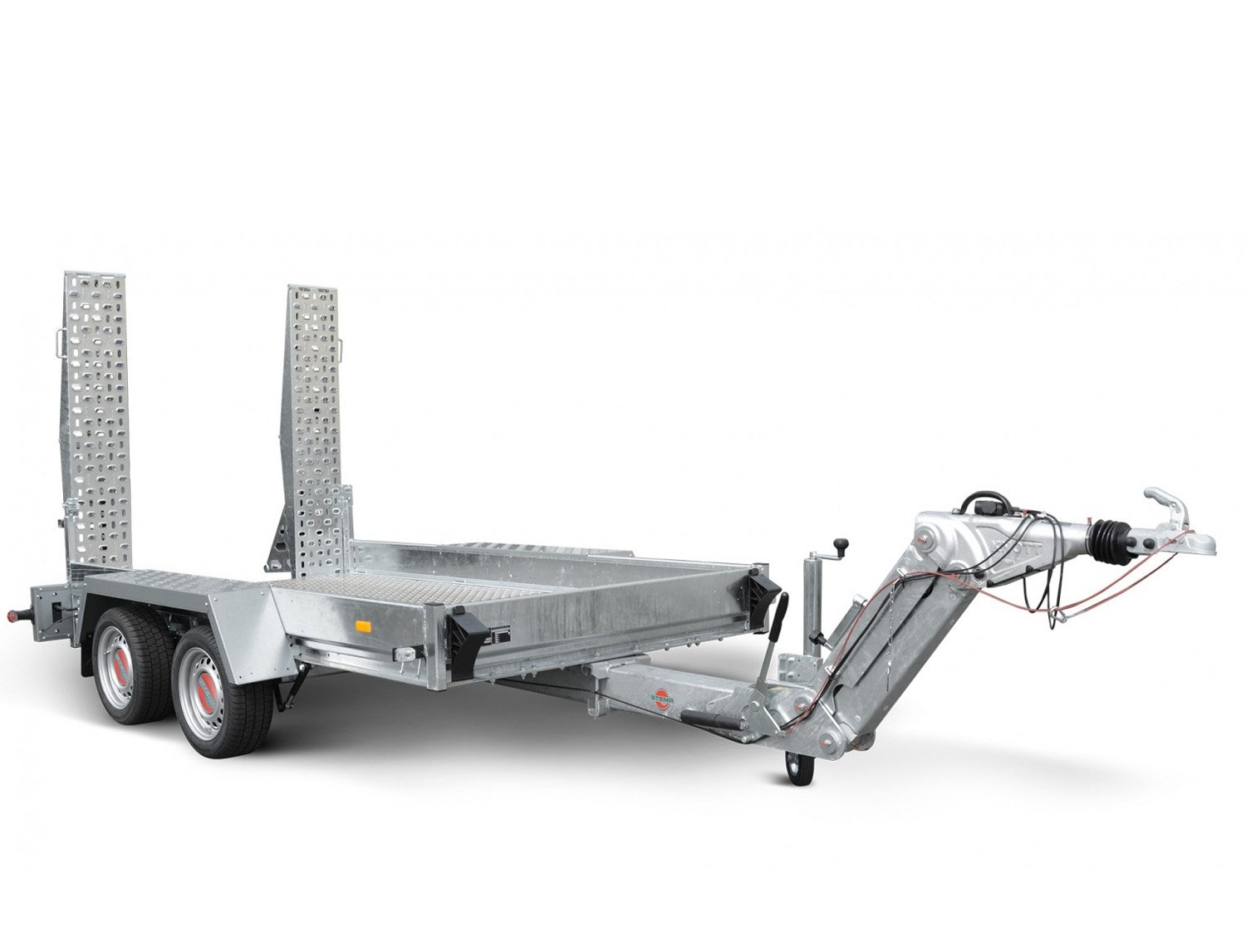 STEMA Maschinentransporter BMAT O2 35-30-17.2 – höhenverstellbares Zentralrohr – Ladefläche 301 × 165 cm – 3500 kg – Tandemachser – Ansicht 1