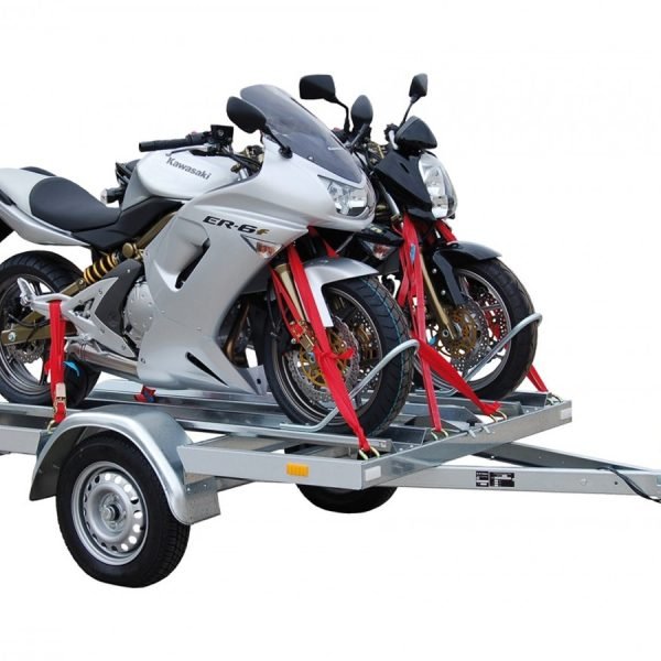 STEMA Motorradtransporter MT 750 BS2 – 2 Standschienen – Ladefläche 194 × 108 cm – 750 kg – Einachser – Ansicht 1