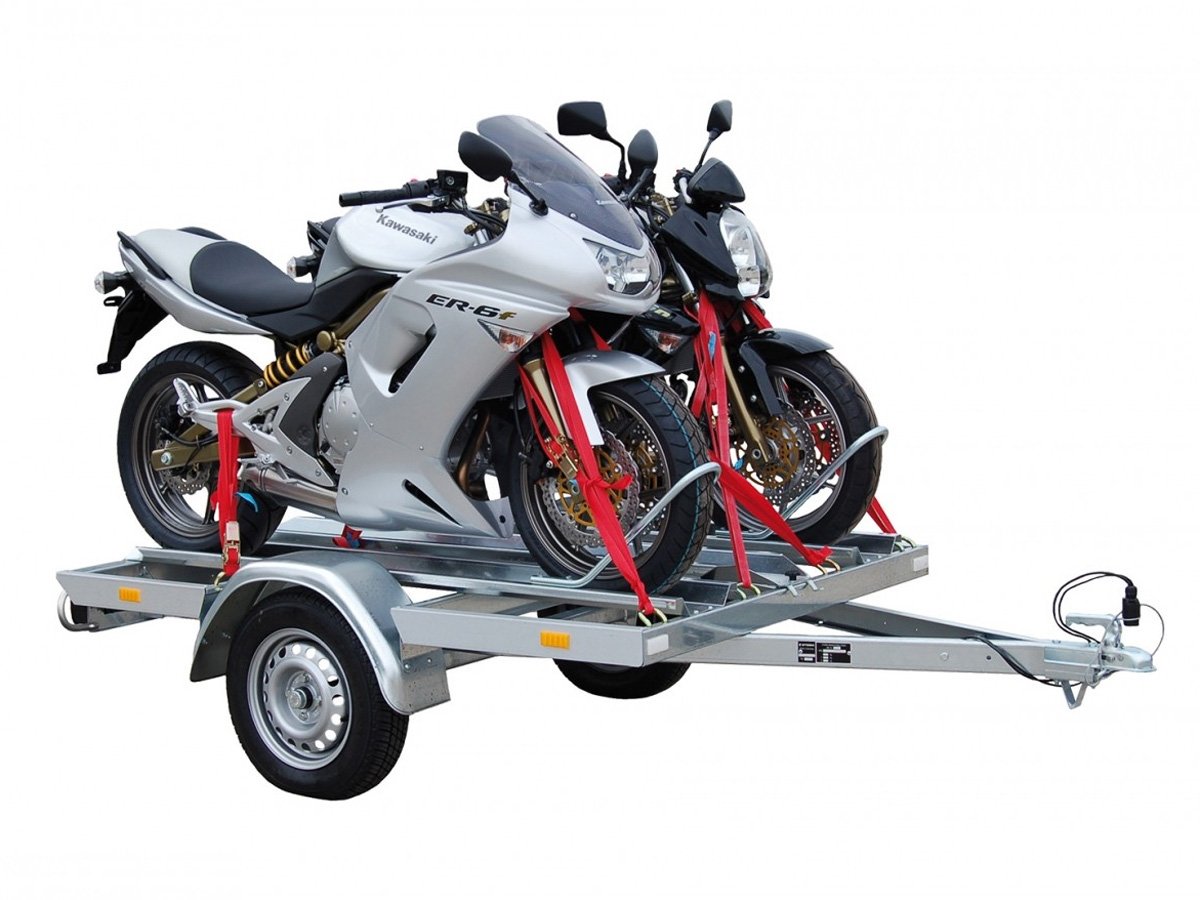 STEMA Motorradtransporter MT 750 BS2 – 2 Standschienen – Ladefläche 194 × 108 cm – 750 kg – Einachser – Ansicht 1
