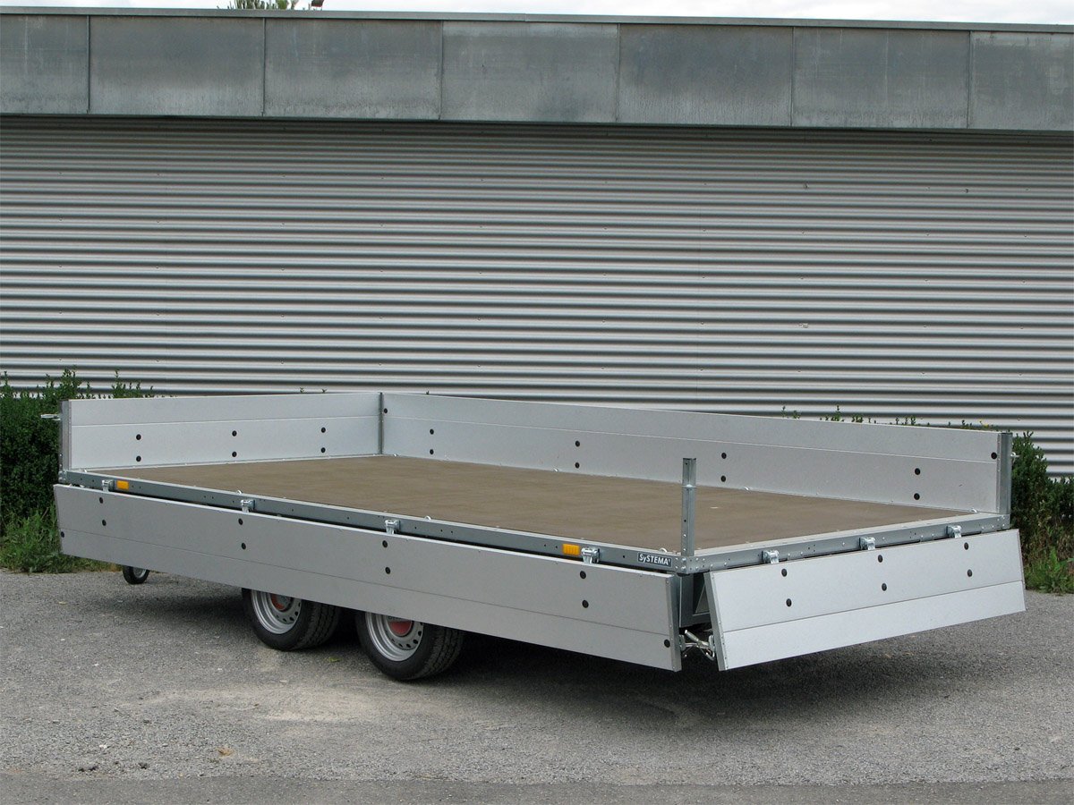 STEMA Pritschenhochlader SH O2 35-40-20.2 – 100 km/h und Stahlblechbordwand – Ladefläche 401 × 203 cm – 3500 kg – Tandemachser – Ansicht 2