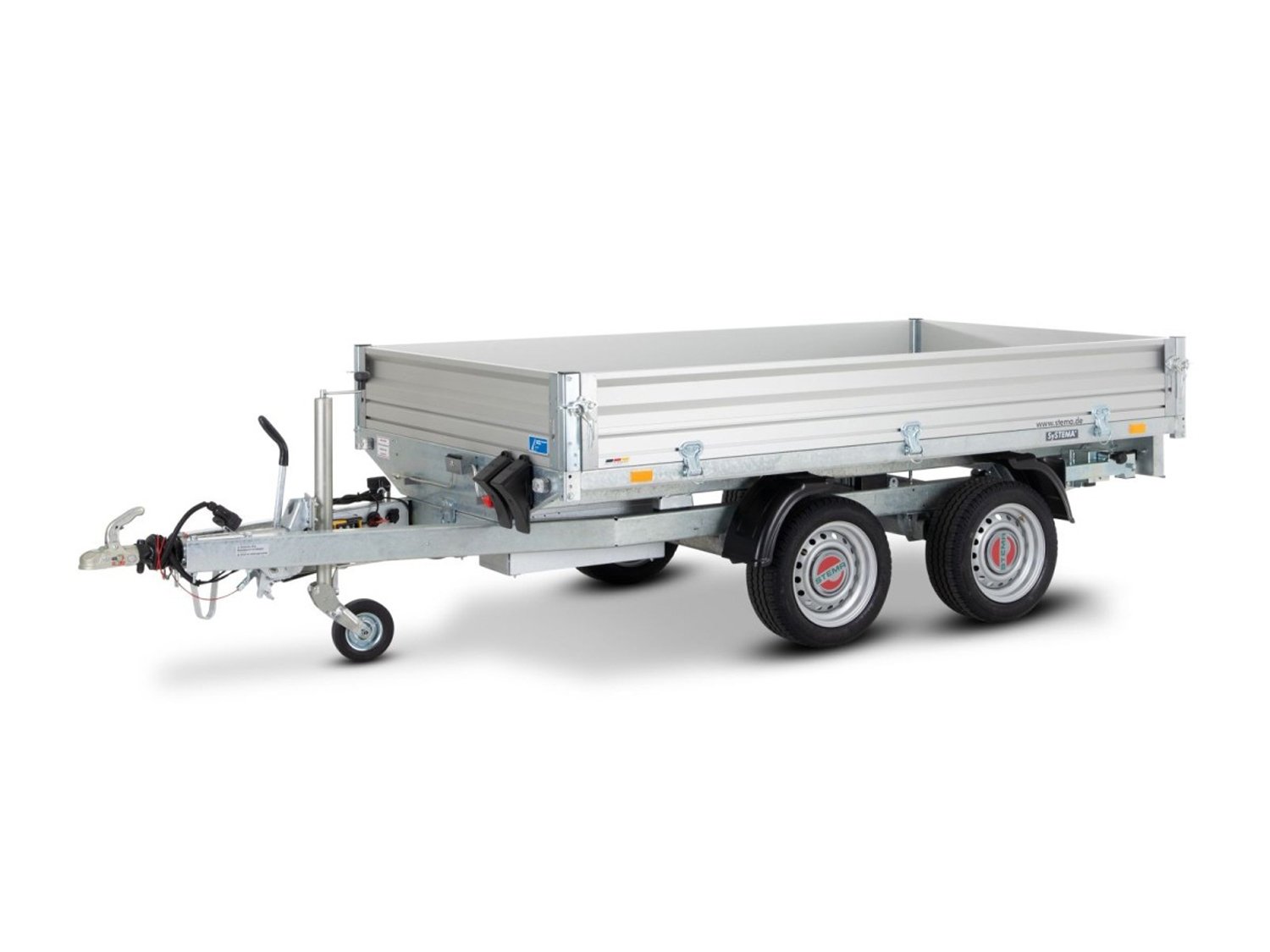 STEMA Rückwärtskipper RKE O2 27-27-15.2 ALU – ROKO1 Heckkipper mit Handpumpe – Ladefläche 271 × 153 cm – 2700 kg – Tandemachser – Ansicht 1