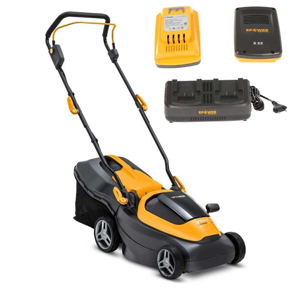 Stiga Collector 136 AE Akku-Rasenmäher – 34 cm Schnittbreite – zum Schieben – mit Fangkorb – Ansicht 1