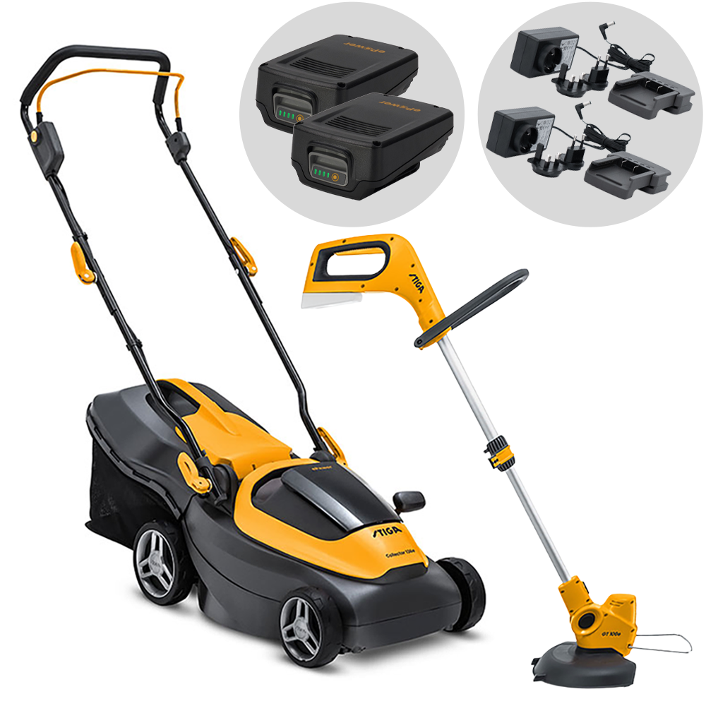 Stiga Collector 136e Akku-Rasenmäher – 34 cm Schnittbreite – zum Schieben – mit Fangkorb – Ansicht 1