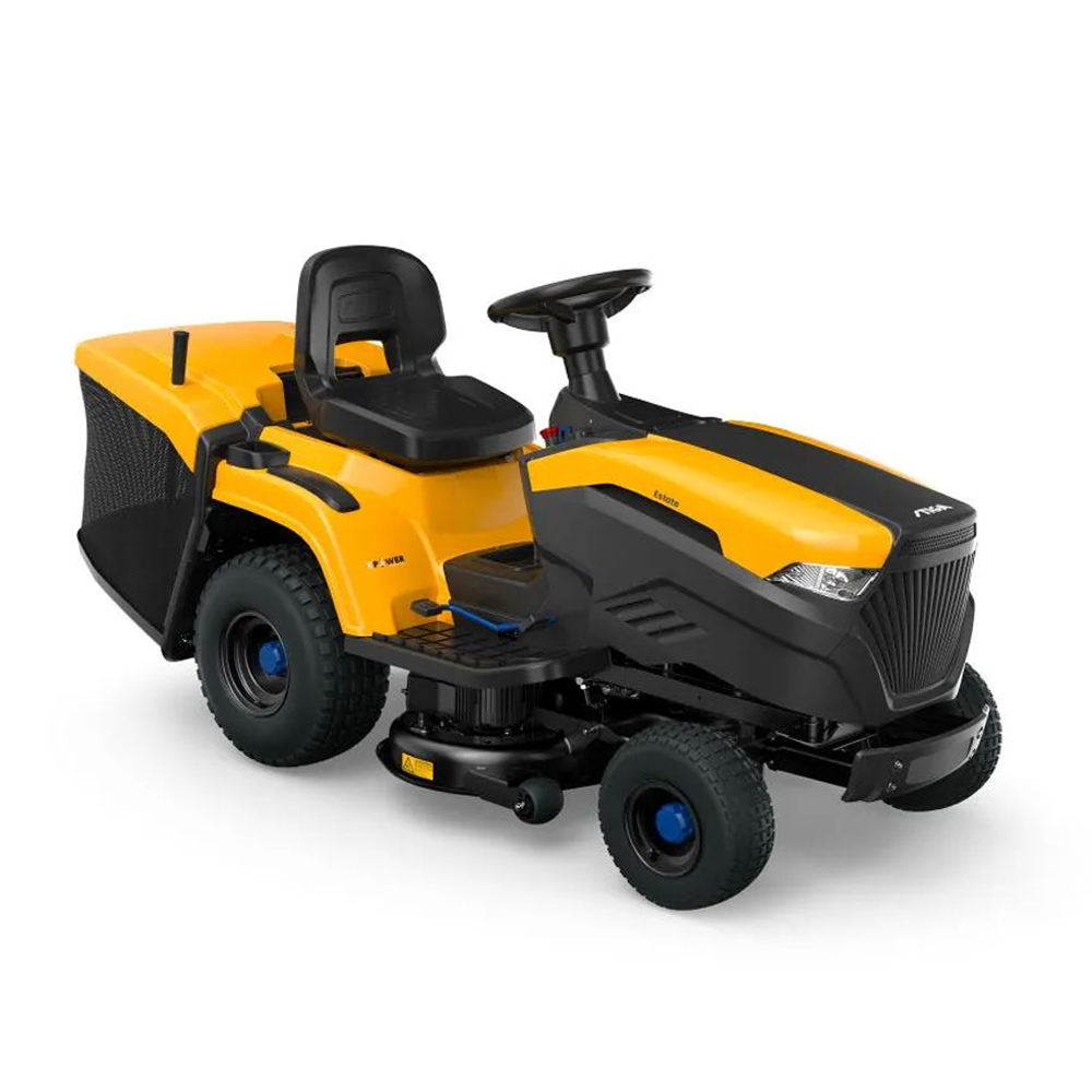 Stiga Estate 384e Akku-Rasentraktor – 84 cm Schnittbreite – Automatisch – mit Fangkorb – Ansicht 1