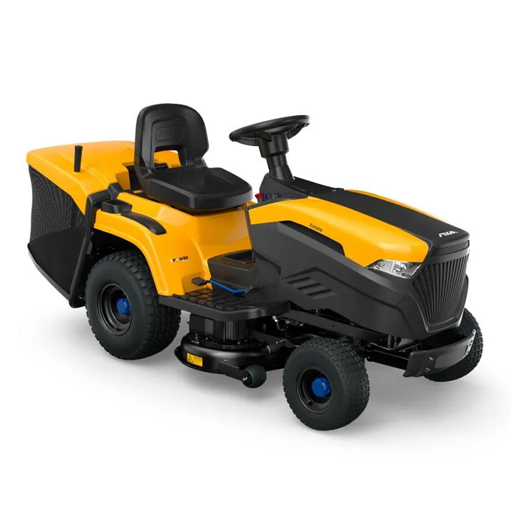 Stiga Estate 584e Akku-Rasentraktor – 84 cm Schnittbreite – Automatisch – mit Fangkorb – Ansicht 1
