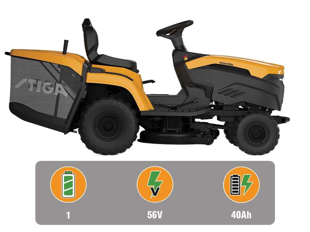 Stiga Estate 384e Akku-Rasentraktor – 84 cm Schnittbreite – Automatisch – Fangkorb 240 l – Ansicht 5