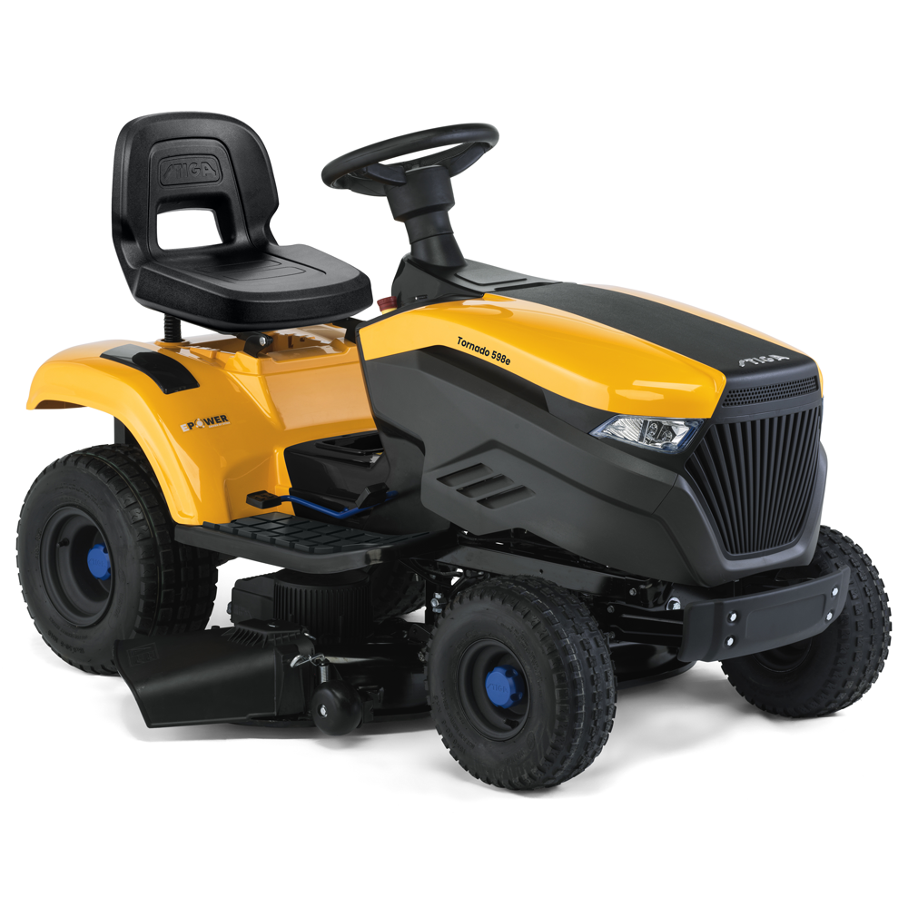 Stiga Tornado 598e Akku-Rasentraktor – 98 cm Schnittbreite – Automatisch – Ansicht 1