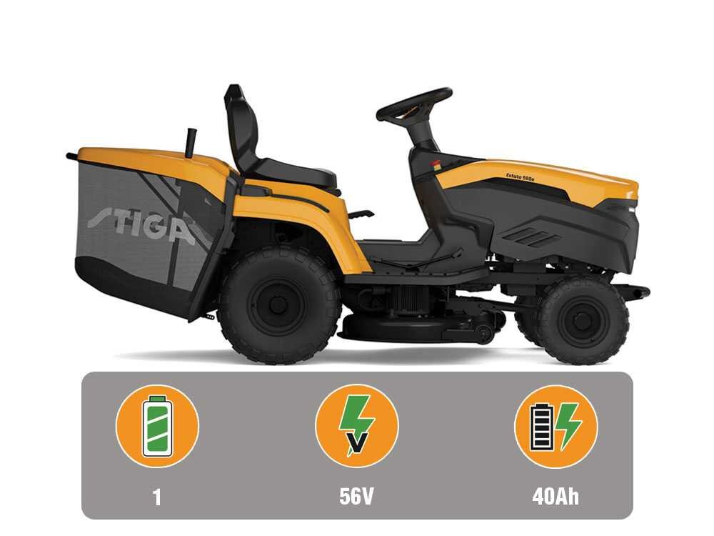 Stiga Estate 598e Akku-Rasentraktor – 98 cm Schnittbreite – Automatisch – Fangkorb 240 l – Ansicht 5