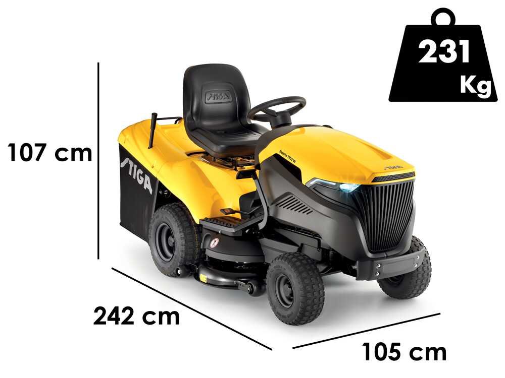 Stiga Estate 7102 W Aufsitzmäher – 102 cm Schnittbreite – Hydrostatik – Fangkorb 300 l – Ansicht 2
