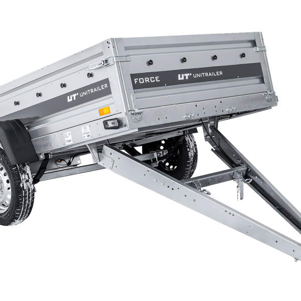 UNITRAILER Force 230/R KIPP – PKW-Anhänger 230,9 × 126,1 cm – 750 kg – Einachser – mit Blattfederung – mit geschweißtem Rahmen – Ansicht 1