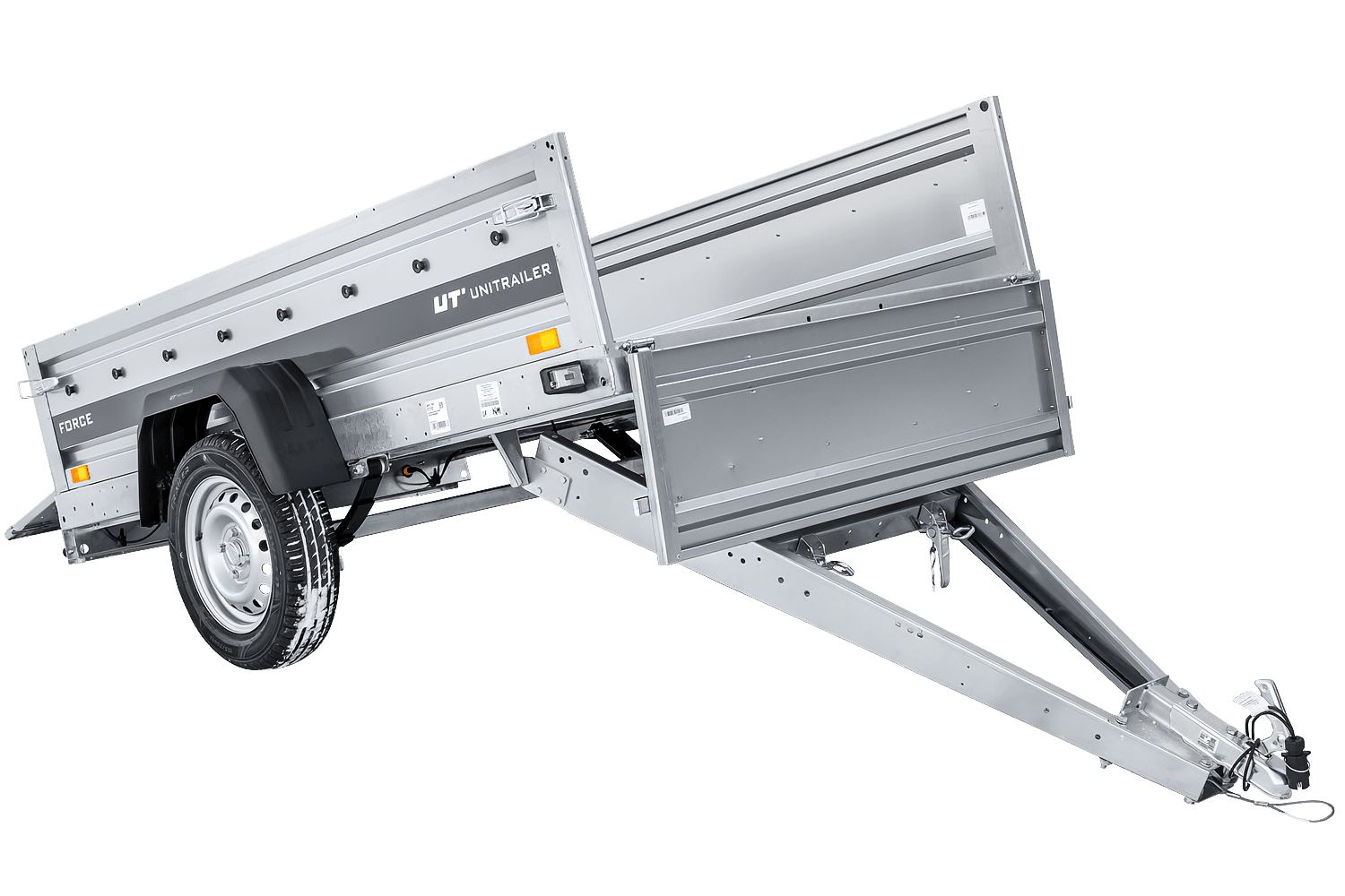 UNITRAILER Force 230/R KIPP – PKW-Anhänger 230,9 × 126,1 cm – 750 kg – Einachser – mit Blattfederung – mit geschweißtem Rahmen – Ansicht 3