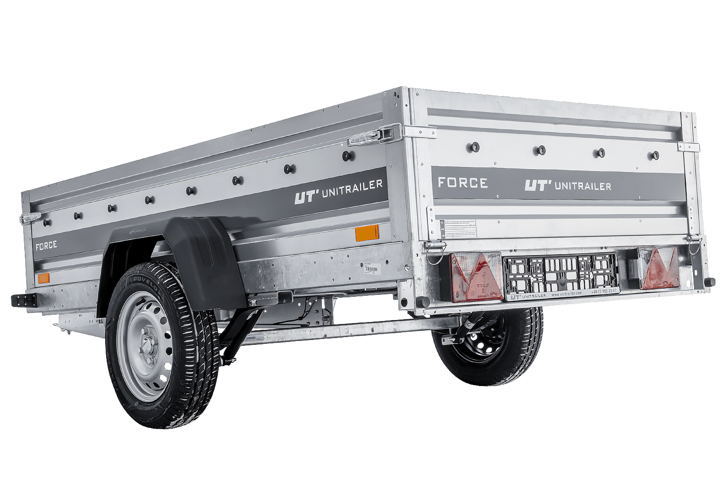 UNITRAILER Force 230/R KIPP – PKW-Anhänger 230,9 × 126,1 cm – 750 kg – Einachser – mit Blattfederung – mit geschweißtem Rahmen – Ansicht 4