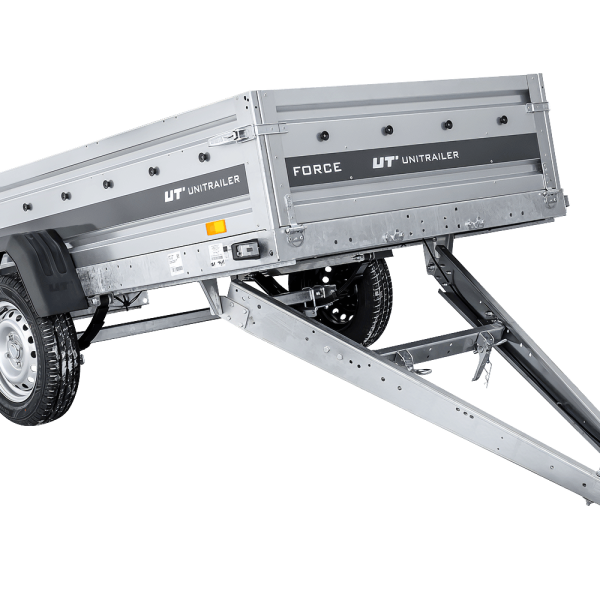 UNITRAILER Force 264/R KIPP – PKW-Anhänger 264,7 × 126 cm – 750 kg – Einachser – mit Blattfederung – mit geschweißtem Rahmen – Ansicht 1