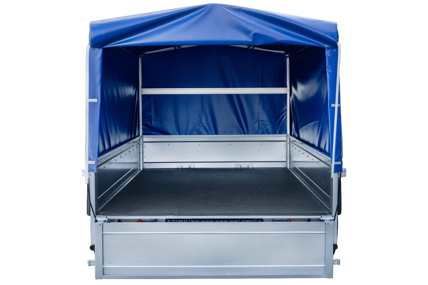 UNITRAILER Garden 264/R KIPP – PKW-Anhänger 264,1 × 125,6 cm – 750 kg – Einachser – mit Blattfederung – 80 cm hohe blaue Plane – Ansicht 4