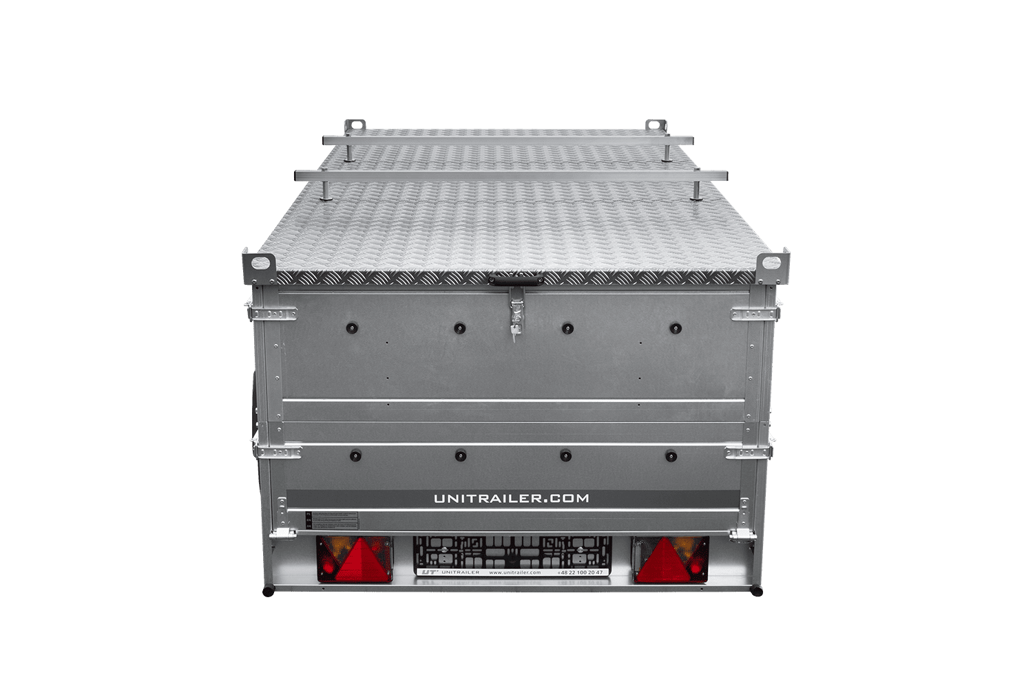 UNITRAILER Garden 264/R KIPP – PKW-Anhänger 264,1 × 125,6 cm – 750 kg – Einachser – mit Blattfederung – Aluminiumhaube – Zusatzbordwände: zusätzliche Vollwand-Stahlbordwände – Ansicht 5