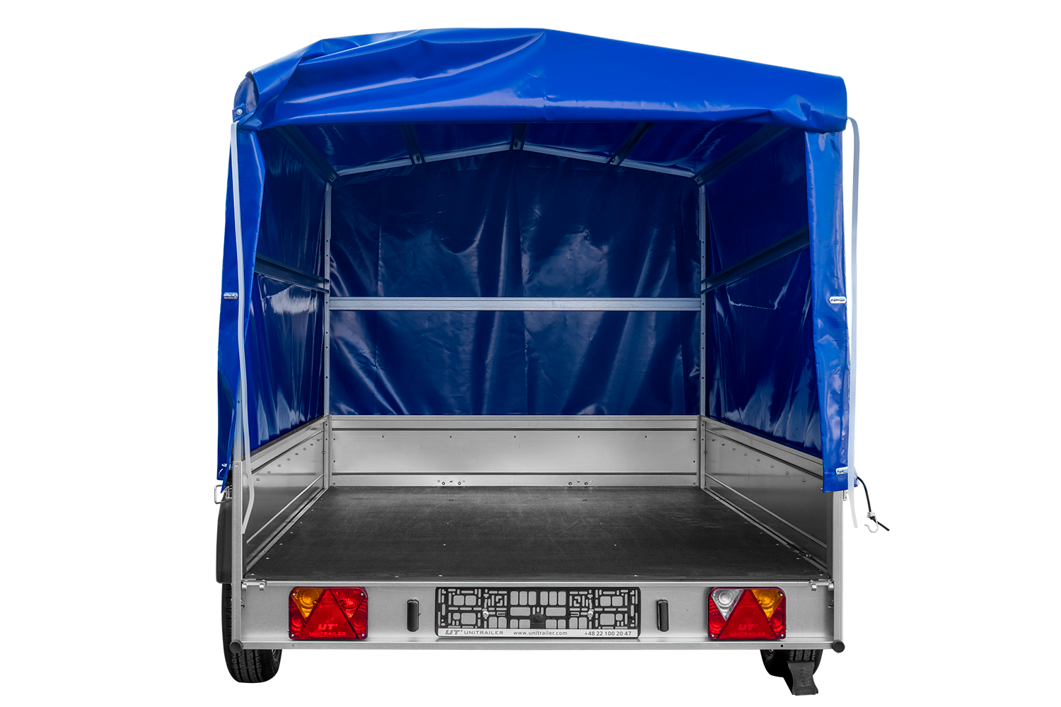 UNITRAILER Garden 265/R KIPP – PKW-Anhänger 264,3 × 149,9 cm – 750 kg – Einachser – mit Blattfederung – 110 cm hohe blaue Plane – Ansicht 5
