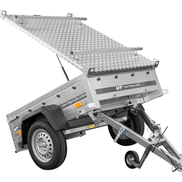 UNITRAILER Garden Trailer 150 Kipp – PKW-Anhänger 147,5 × 106,3 cm – 750 kg – Einachser – Aluminiumhaube – Ansicht 1