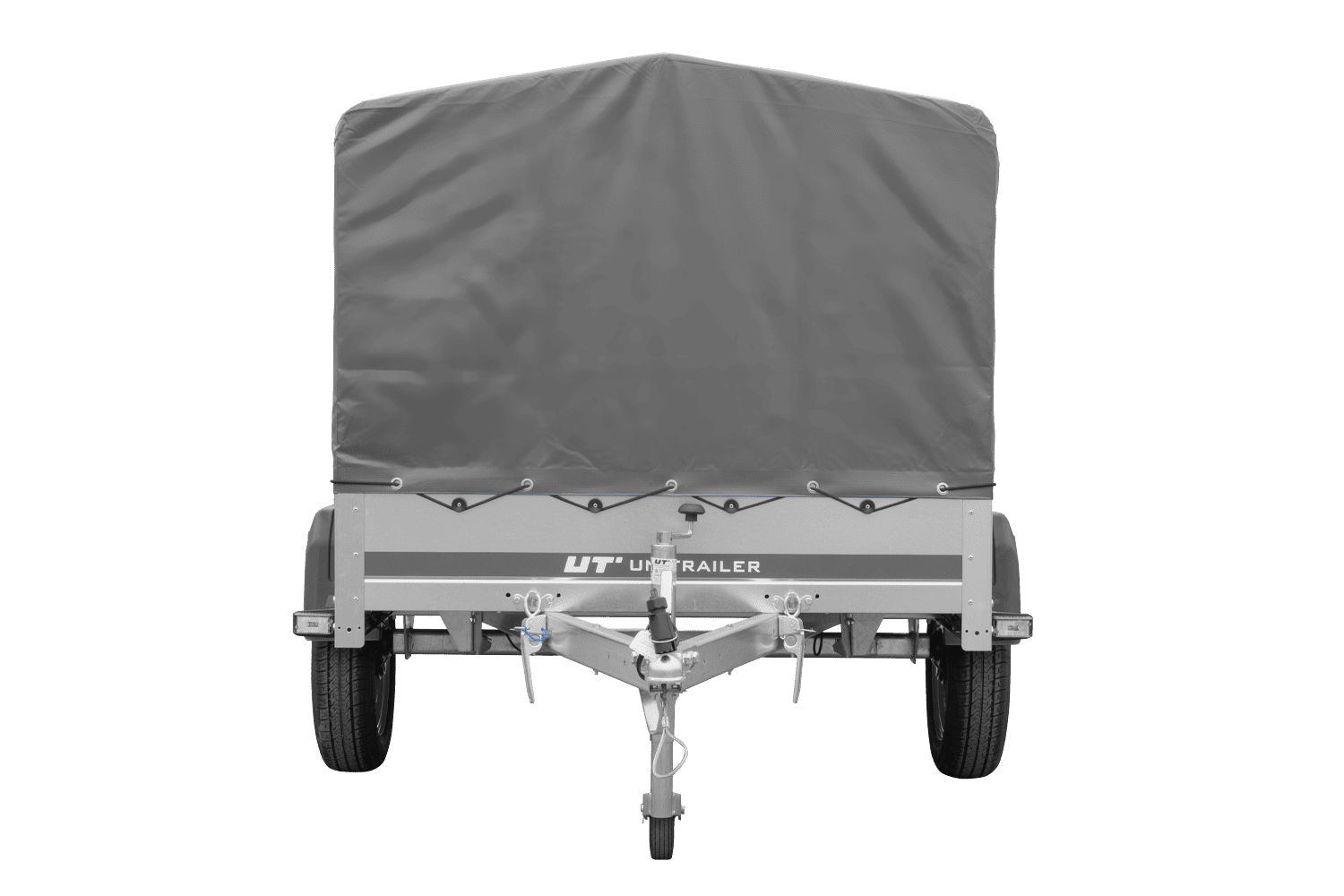 UNITRAILER Garden Trailer 201 Kipp – PKW-Anhänger 200,6 × 125,6 cm – 750 kg – Einachser – 80 cm hohe graue Plane – Ansicht 3