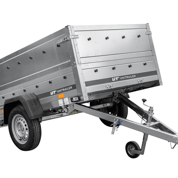 UNITRAILER Garden Trailer 201 Kipp – PKW-Anhänger 200,6 × 125,6 cm – 750 kg – Einachser – Zusatzbordwände: zusätzliche Vollwand-Stahlbordwände – Ansicht 1
