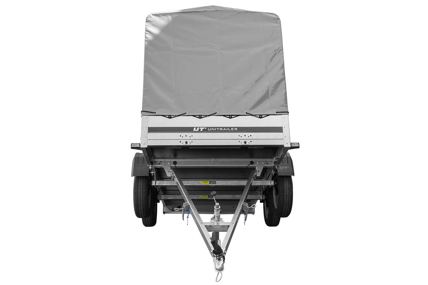 UNITRAILER Garden Trailer 264/2 Kipp – PKW-Anhänger 264,1 × 125,6 cm – 750 kg – Tandemachser – 110 cm hohe graue Plane – Ansicht 4