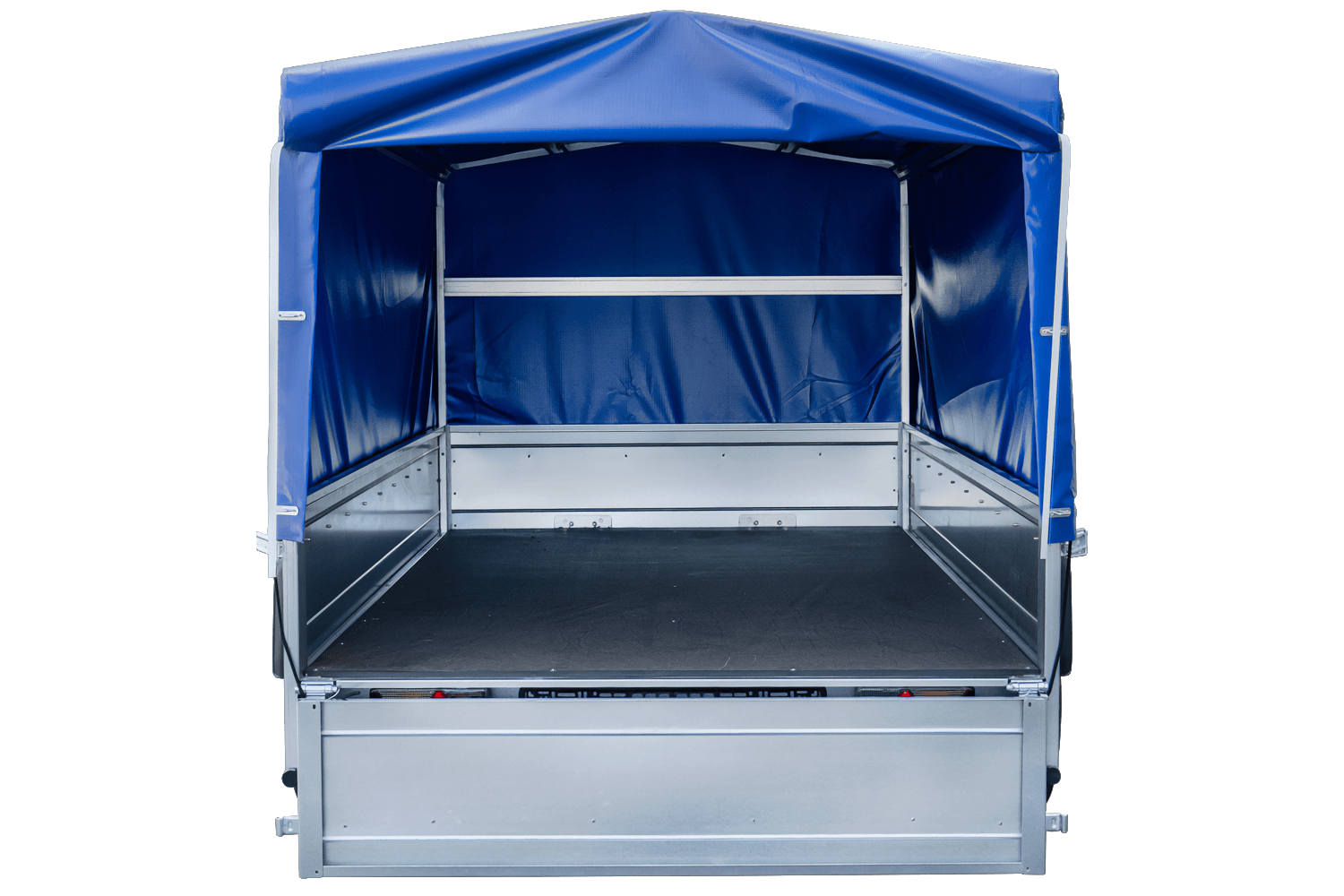 UNITRAILER Garden Trailer 264 KIPP – PKW-Anhänger 264,1 × 125,6 cm – 750 kg – Einachser – 80 cm hohe blaue Plane – Ansicht 4