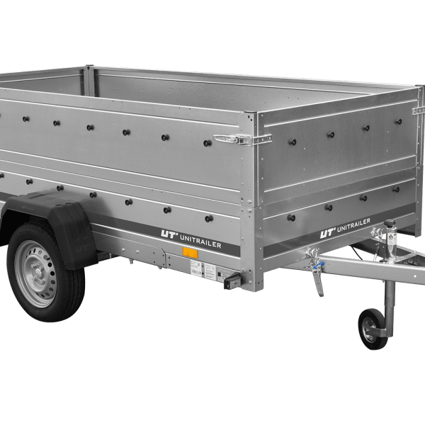 UNITRAILER Garden Trailer 264 KIPP – PKW-Anhänger 264,1 × 125,6 cm – 750 kg – Einachser – Zusatzbordwände: zusätzliche Vollwand-Stahlbordwände – inklusive Stützrad – Ansicht 1