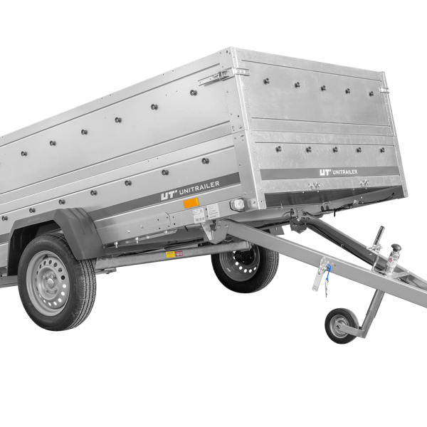 UNITRAILER Garden Trailer 265 KIPP – PKW-Anhänger 264,3 × 149,9 cm – 750 kg – Einachser – Zusatzbordwände: zusätzliche Vollwand-Stahlbordwände – Ansicht 1